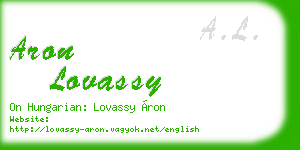 aron lovassy business card