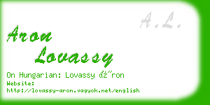 aron lovassy business card